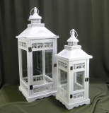 Biele drevené lampáše 70 cm