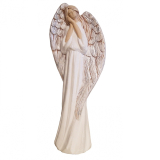 Soška anjela Agnes striebro brokát 41 cm