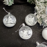 Číre ozdobené gule na vianočný stromček 6 ks 6 cm