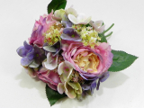 Viazaná kytička kvetov 27 cm fialová