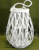 Lampáš z prútia biely 36 cm