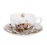 Porcelánová súprava šálka a tanierik Vintage flowers