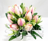 Kytica tulipány umelé ružové 45 cm