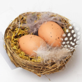 Veľkonočná výzdoba hniezdo s vajíčkami 8 cm