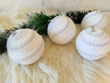 Exkluzívne biele vianočné gule veľké 10 cm 4 ks - posledné bal.