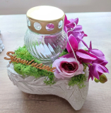 Smútočný aranžmán srdce s kahancom orchidea 21 cm