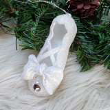 Vianočná dekorácia luxusná biela črievica