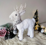 Vianočná dekorácia biely sob 35 cm