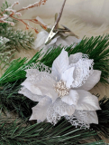 Vianočná biela poinsetia 11 cm