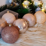 Gule na vianočný stromček champagne 8 ks 8 cm
