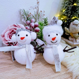 Vianočný snehuliaci na zavesenie pár 12 cm