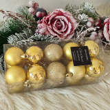 Zlaté vianočné gule na stromček 20 ks 4 cm