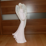Soška anjela ružová 41 cm