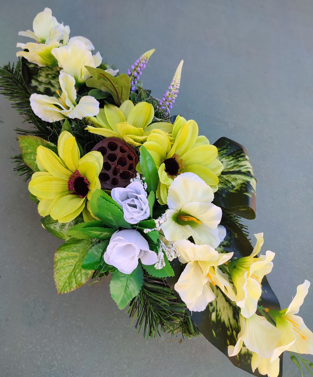 Smútočná ikebana na hroby 71 cm