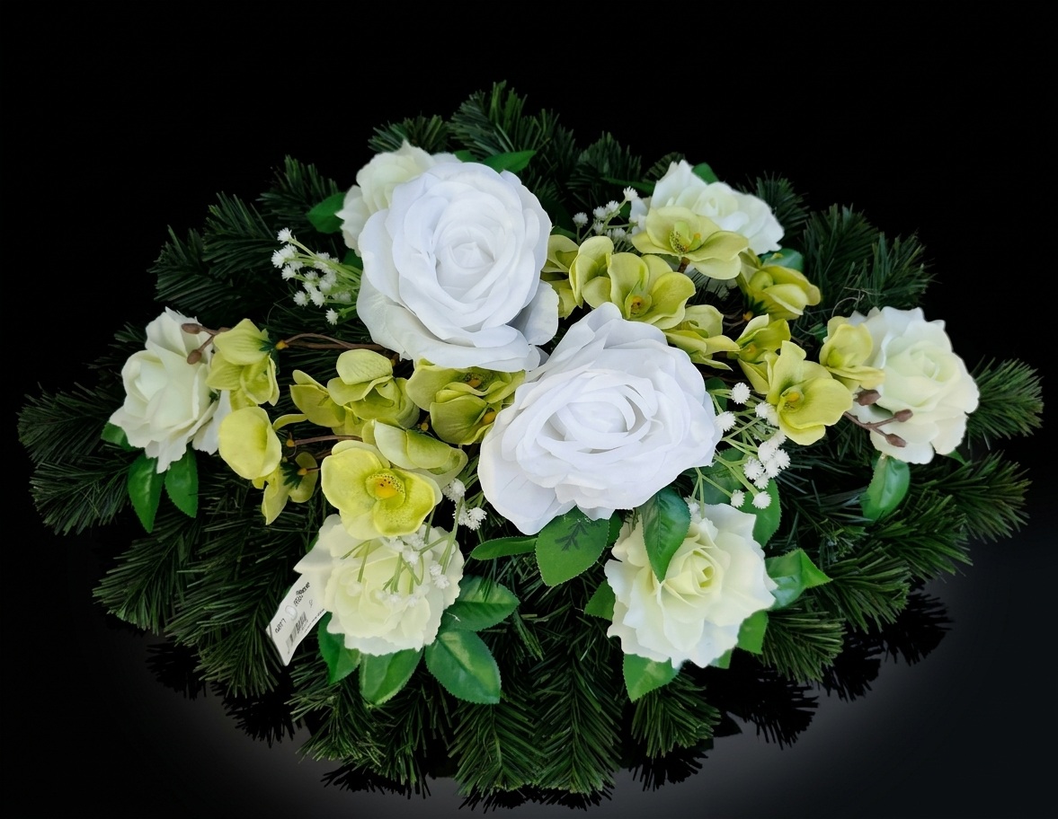 Smútočný veniec ikebana na hroby 70 cm