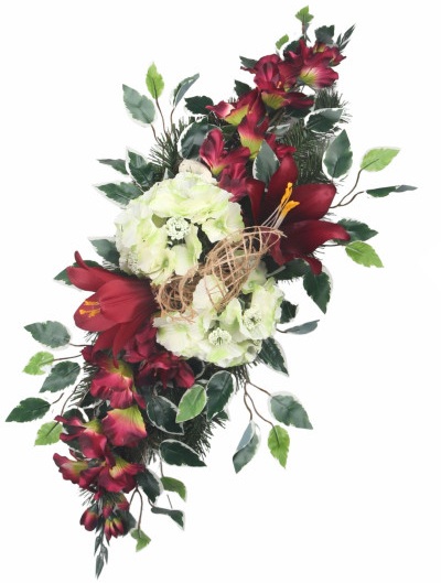 Smútočná ikebana na hroby bordová 95 cm