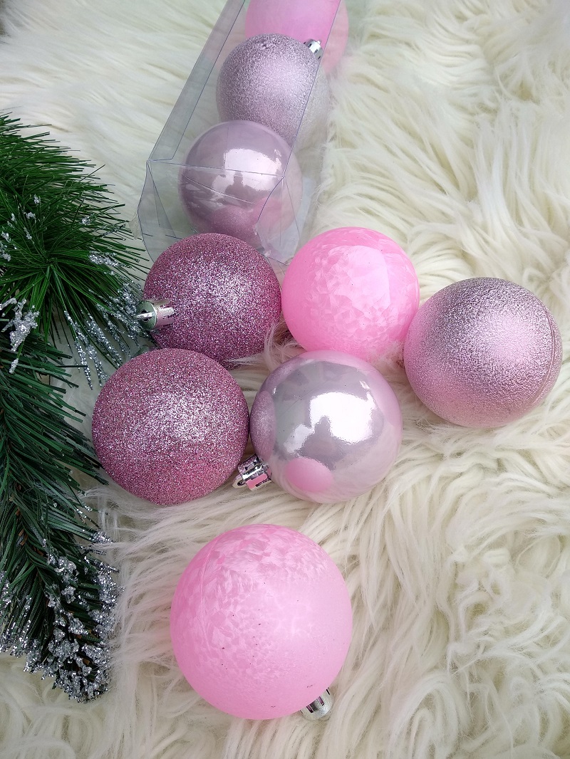 AKCIA: Ružové gule na vianočný stromček 9 ks 6 cm len za 3,50 €