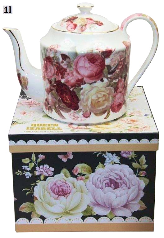 Porcelánový čajník kvety 1 liter
