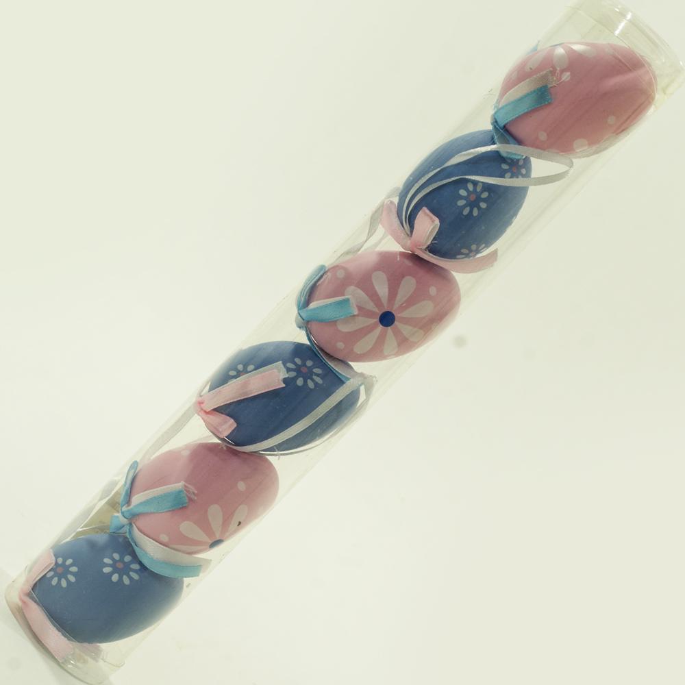 Veľkonočné vajíčka modro ružové 6 ks 6 cm