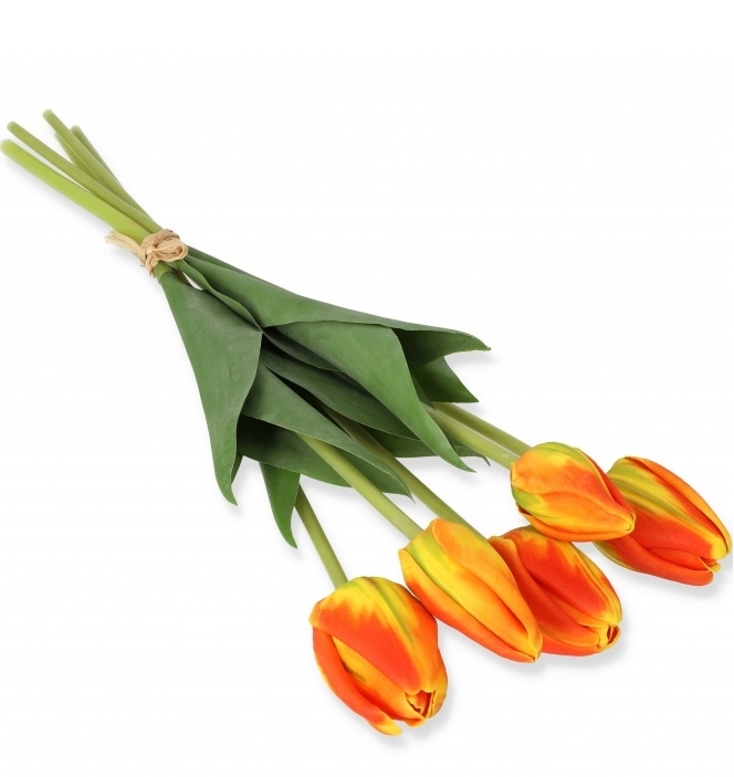 Tulipány oranžové 5 ks 40 cm