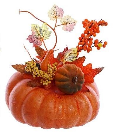 Jesenná dekorácia tekvica dekorovaná 20 cm