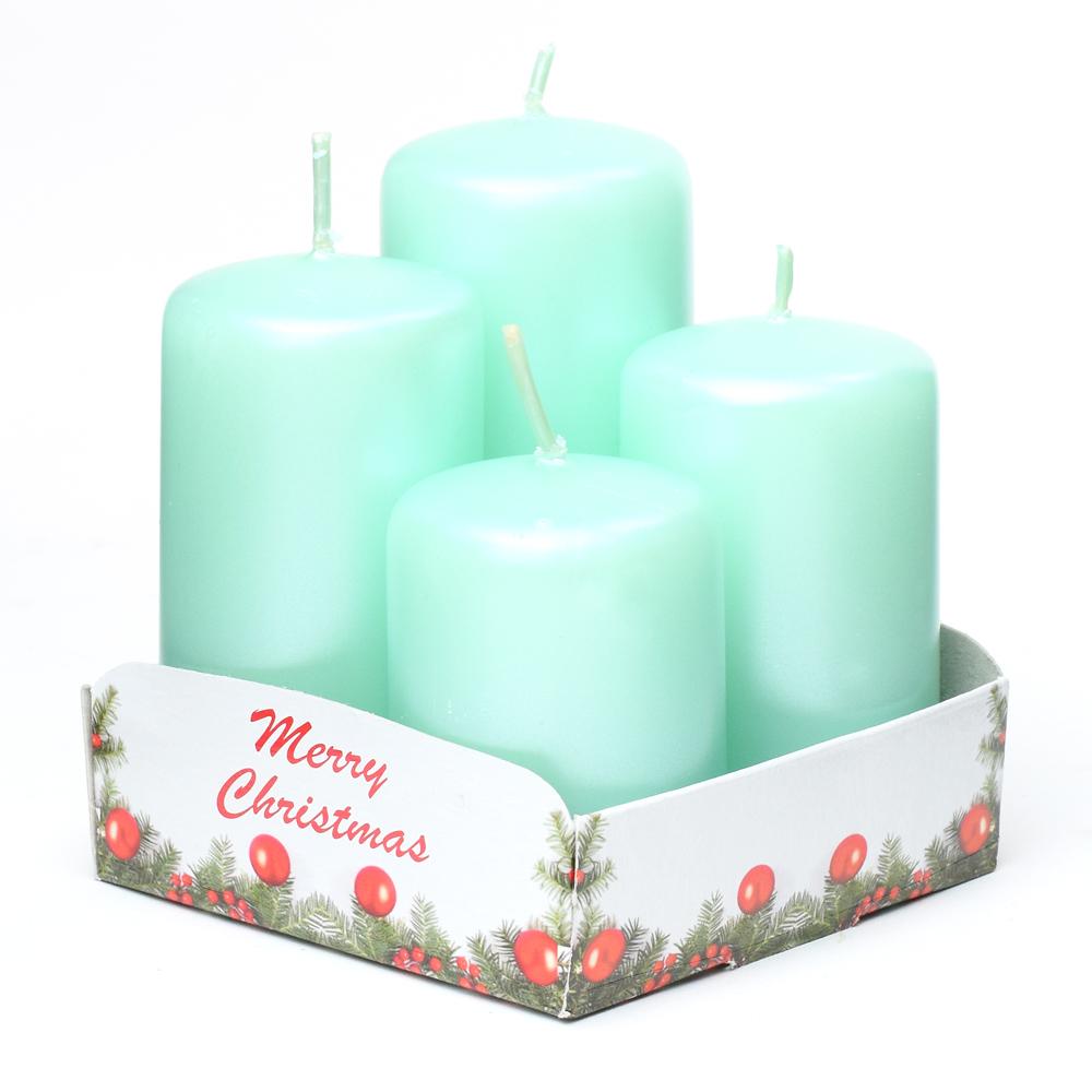 Vianočné adventné sviečky postupné mintová