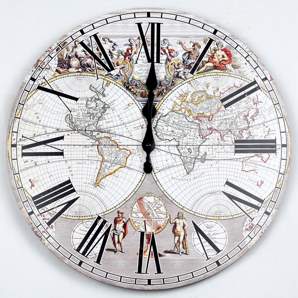 Drevené dekoračné hodiny vintage