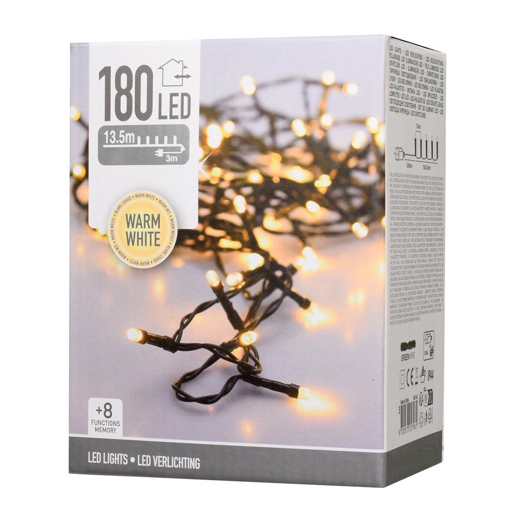 Vianočné LED osvetlenie teplá biela 180 LED