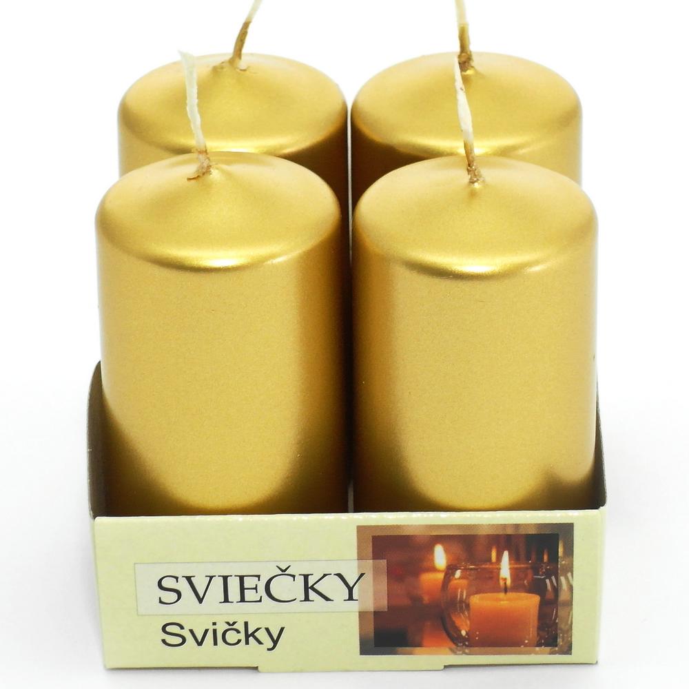 Zlaté adventné sviečky na veniec