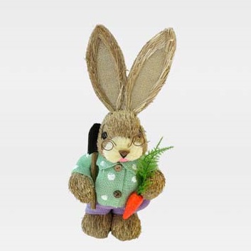 Jarná dekorácia slamený zajac 35 cm