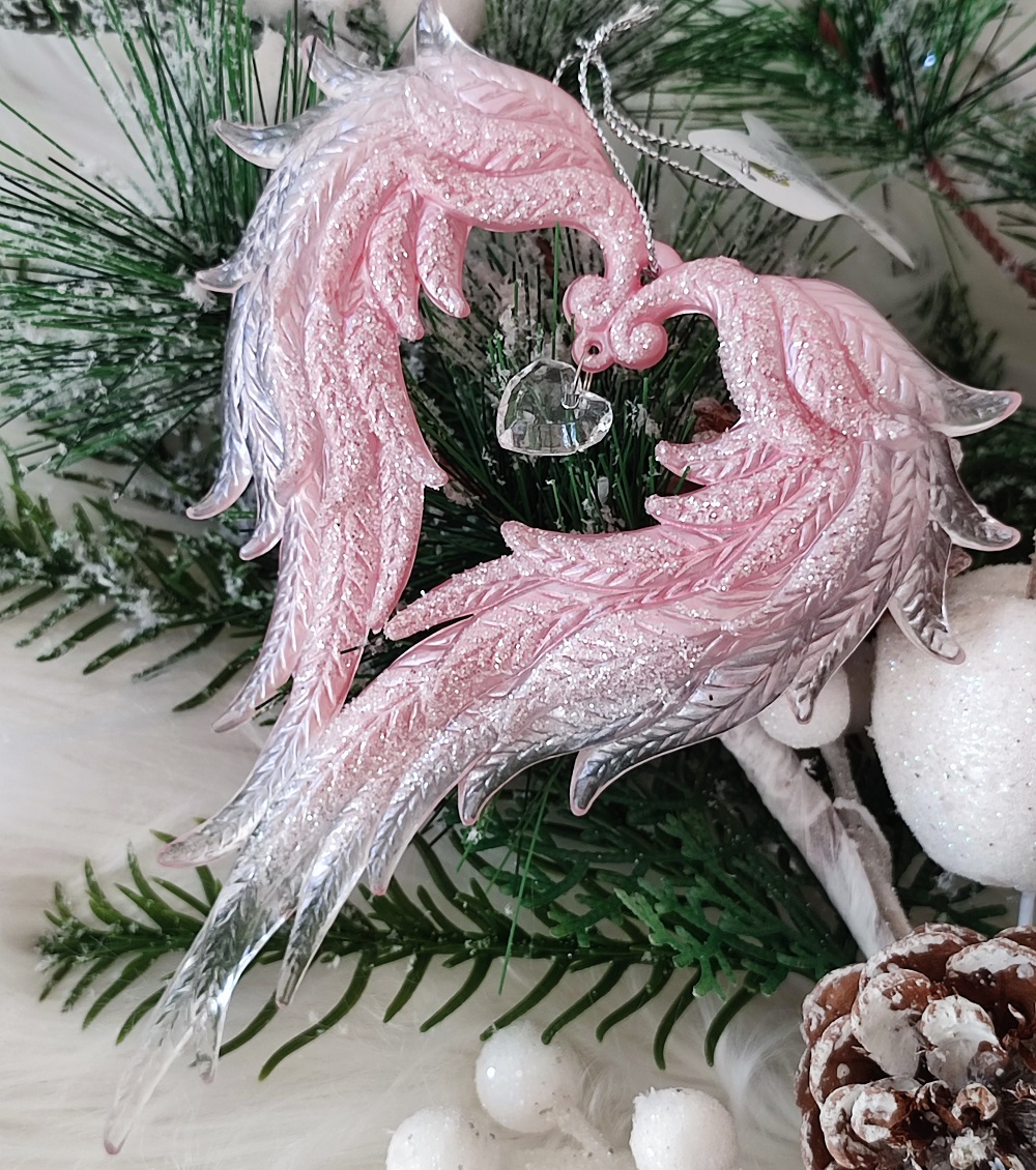 Anjelské krídla ružové 16 cm