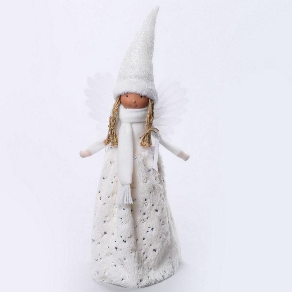 Vianočná anjelka LED biela 44 cm