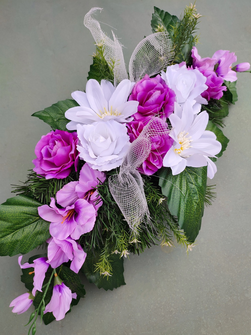Ikebana na hroby fialová 85 cm