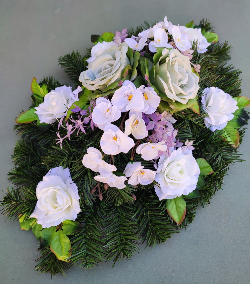 Smútočný veniec ikebana na hroby 70 cm
