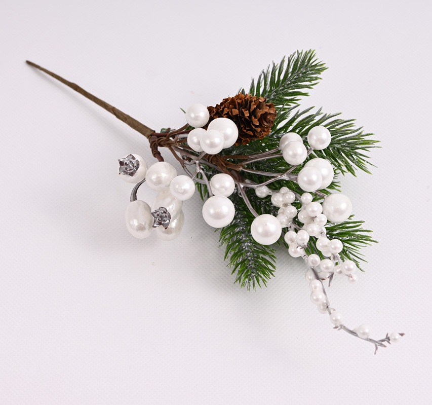 Vianočná vetvička biela 29 cm