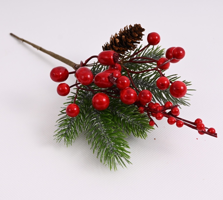 Vianočná vetvička červená 29 cm