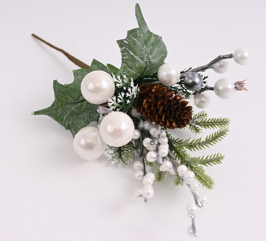 Vetvička vianočná biela 26 cm