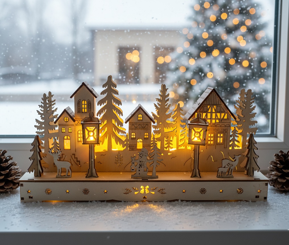 Svietiaca zimná krajinka 30 cm