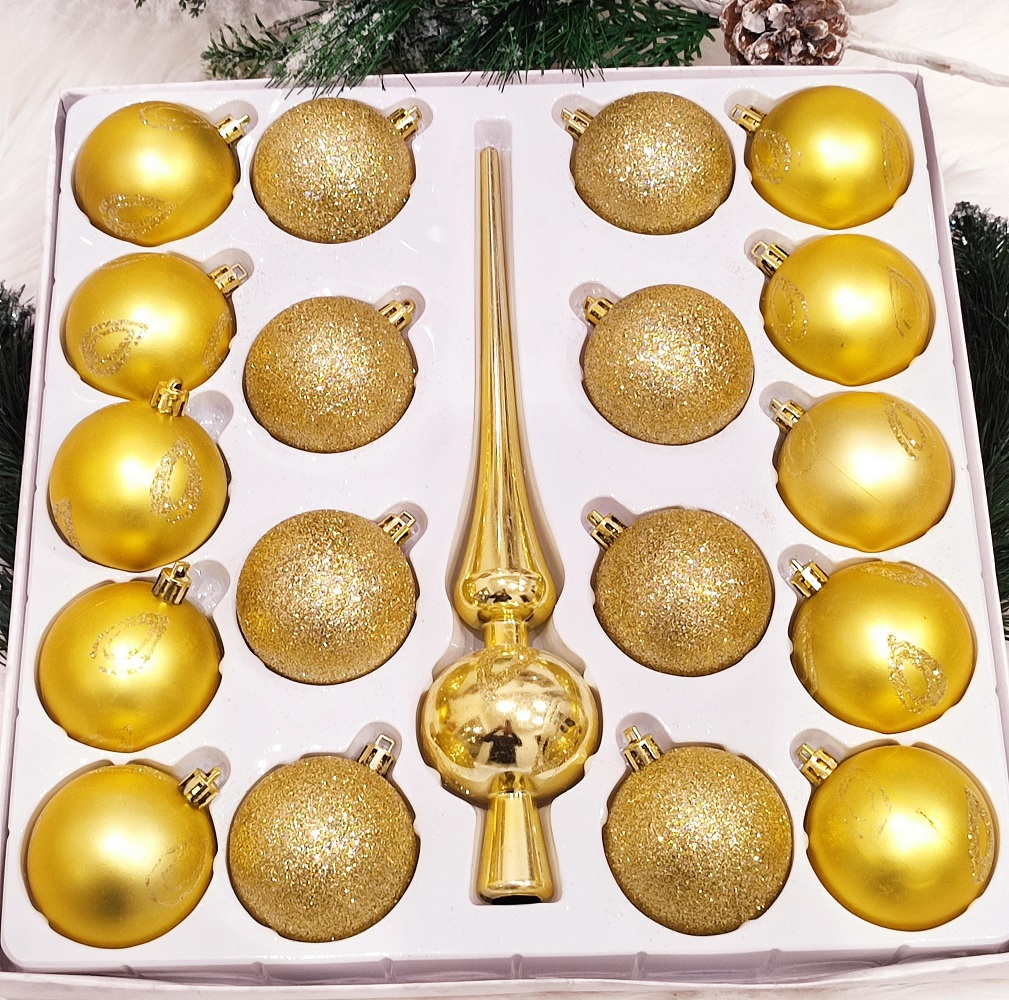Zlaté ozdoby na stromček set 19 ks