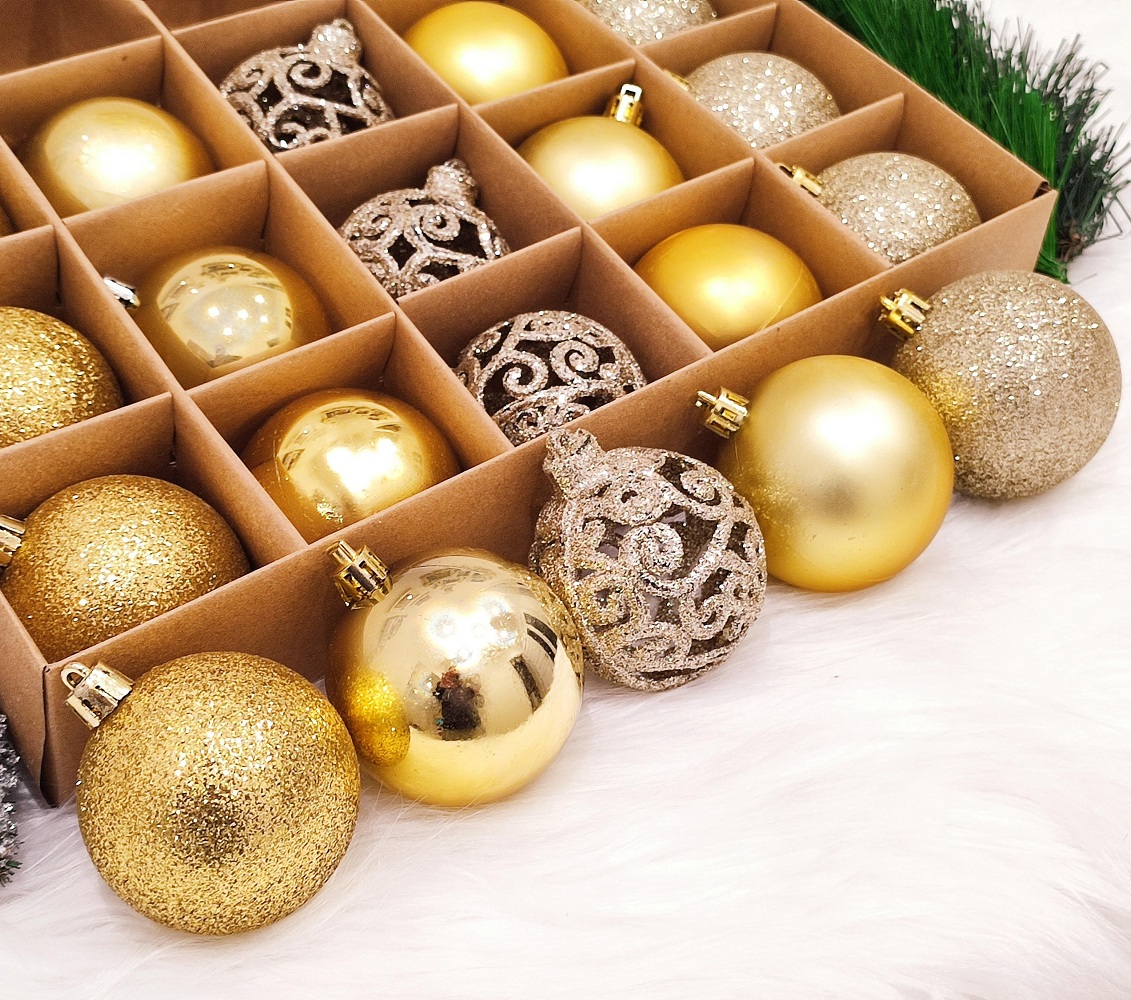 Set vianočných gúľ zlatý 20 ks