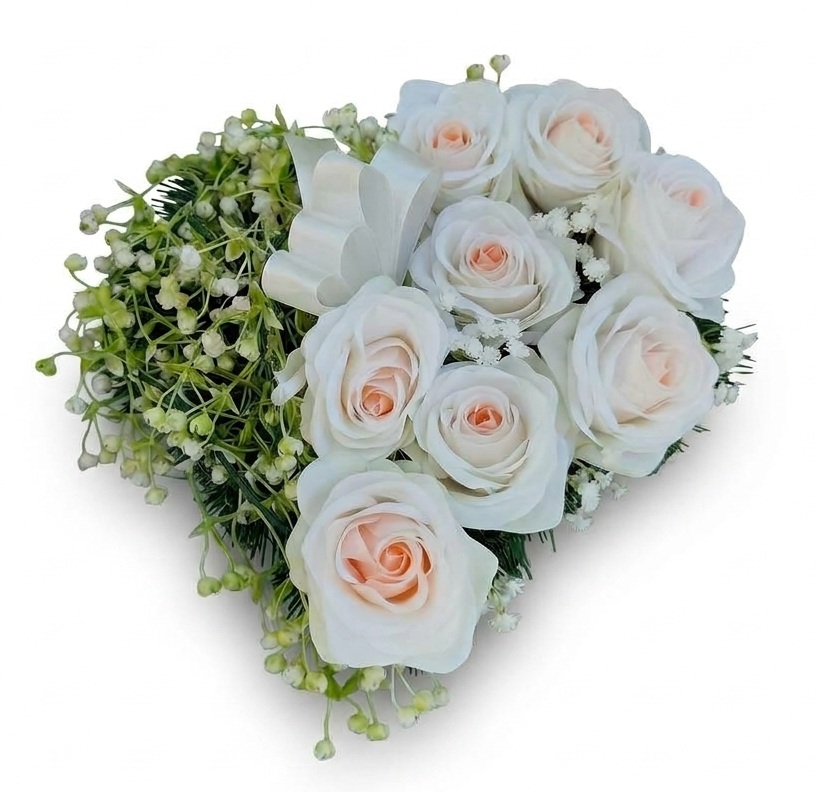 Veniec na hroby srdce exclusive bledé 36 cm