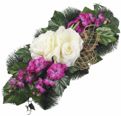 Zaťažená kytica ruže fialová 70 cm
