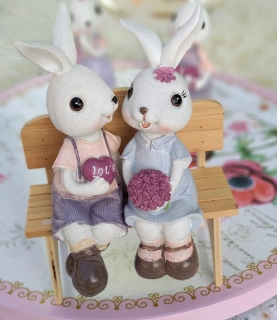 Jarná dekorácia zajačiky 18 cm