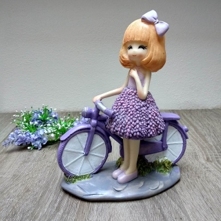 Postavička dievčatko s bicyklom 20 cm