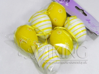 Veľkonočné vajíčka žlté 6 ks 6 cm