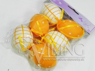 Veľkonočné vajíčka oranžové 6 ks 6 cm