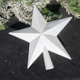 Špic na stromček biela hviezda 25 cm