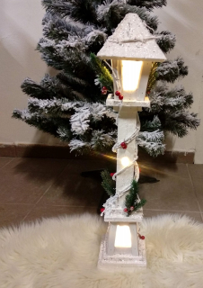 Vianočná dekorácia biela lampa LED 60 cm