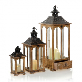Set drevených lampášov 86 cm