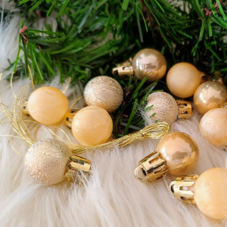 Vianočné guličky zlaté tri druhy 12 ks 2 cm